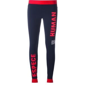 Limited Adidas x Pharrell Williams Blue Leggings with Red Accents |size S